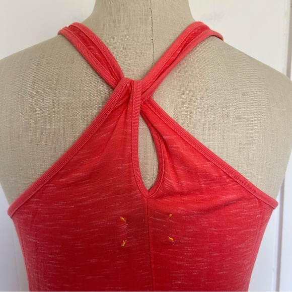 Anthropologie Saturday Sunday Asa Tank Coral Dress Size XS Orange Cross Back - Picture 7 of 8
